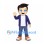 Boy Mascot Costume with Navy Jacket and White Shirt