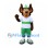 Dog Mascot Costume with Green Cap and Striped Sports Shirt