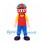 Robot Mascot Costume with Red Helmet and Multicolor Cap