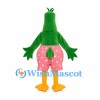 Bird Mascot Costume in Green with Pink Heart Shorts