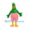 Bird Mascot Costume in Green with Pink Heart Shorts