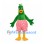 Bird Mascot Costume in Green with Pink Heart Shorts