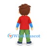 Boy Mascot Costume with Red Layered Shirt and Green Pants