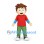 Boy Mascot Costume with Red Layered Shirt and Green Pants