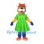 Cat Mascot Costume with Green Dress and Orange Bow