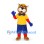 Cat Mascot Costume with Yellow Shirt and Blue Bow Tie