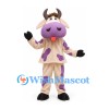 Cow Mascot Costume with Purple Spots and Purple Muzzle