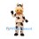 Cow Mascot Costume with Brown Spots and Tan Muzzle