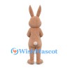 Rabbit Mascot Costume in Beige with Long Ears