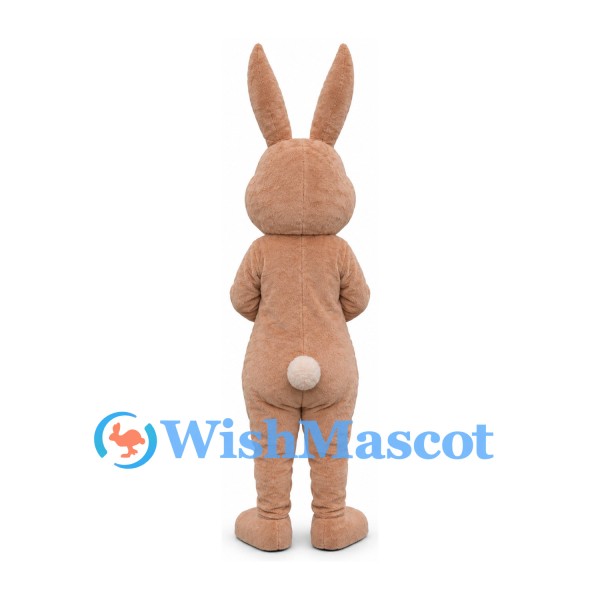 Rabbit Mascot Costume in Beige with Long Ears