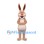 Rabbit Mascot Costume in Beige with Long Ears