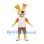 Rabbit Mascot Costume in Yellow with White Shirt and Brown Shorts
