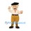 Storybook Boy Mascot Costume with Black Beret and Brown Pants
