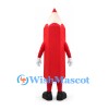 Pencil Mascot Costume in Red with Smiling Face