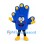 Hand Mascot Costume in Blue with Yellow Fingertips and Shoes