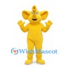 Elephant Mascot Costume in Yellow with Raised Trunk