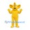 Elephant Mascot Costume in Yellow with Raised Trunk