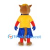 Cat Mascot Costume with Yellow Shirt and Red Sleeves