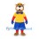 Cat Mascot Costume with Yellow Shirt and Red Sleeves