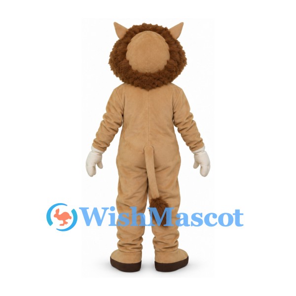 Lion Mascot Costume in Tan with Brown Mane