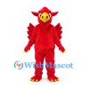 Phoenix Mascot Costume in Red with Layered Feathers
