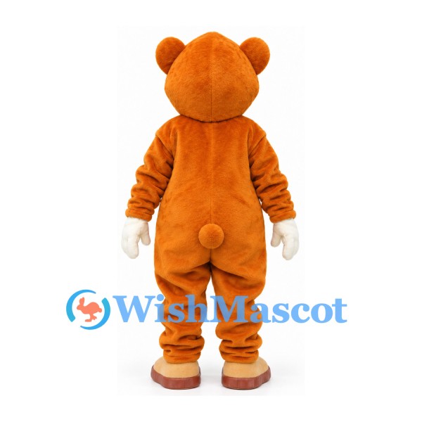 Teddy Bear Mascot Costume in Orange Brown with Cream Muzzle