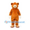 Teddy Bear Mascot Costume in Orange Brown with Cream Muzzle