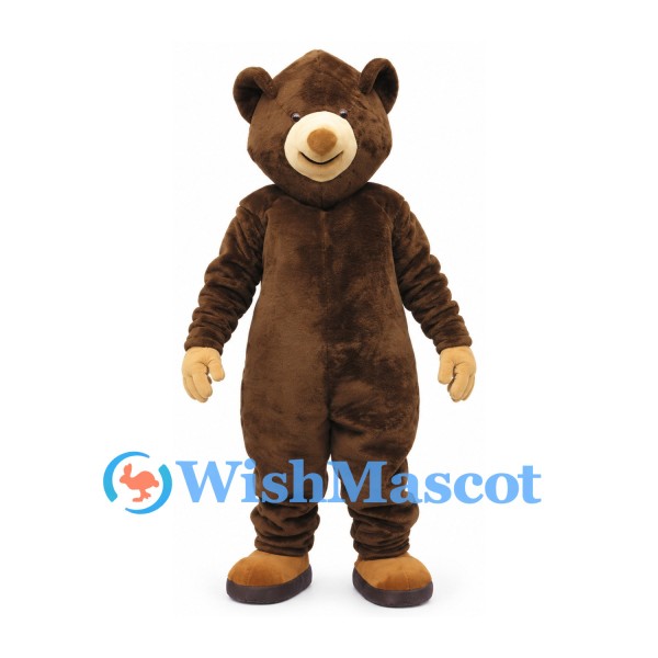Teddy Bear Mascot Costume in Dark Brown with Cream Muzzle
