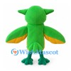 Parrot Mascot Costume in Green and Yellow with Wide Wings