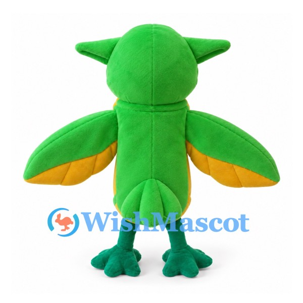 Parrot Mascot Costume in Green and Yellow with Wide Wings