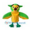 Parrot Mascot Costume in Green and Yellow with Wide Wings
