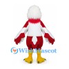Eagle Mascot Costume in Red and White with Yellow Feet