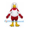 Eagle Mascot Costume in Red and White with Yellow Feet