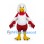 Eagle Mascot Costume in Red and White with Yellow Feet