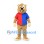 Beaver Mascot Costume with Red and Blue Shirt