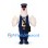 Goose Mascot Costume with Navy Uniform and Shoulder Bag