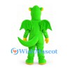 Dragon Mascot Costume in Green with Yellow Belly and Wings
