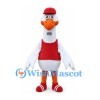 Goose Mascot Costume with Red Cap and Vest