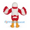 Eagle Mascot Costume in Red and White with Broad Wings
