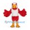Eagle Mascot Costume in Red and White with Broad Wings