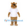 Beaver Mascot Costume with White Shirt