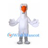 Goose Mascot Costume in White with Orange Beak