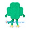 Shamrock Mascot Costume in Green with Yellow Border