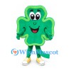Shamrock Mascot Costume in Green with Yellow Border