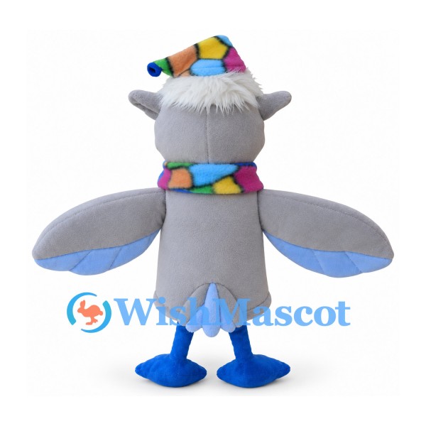 Seagull Mascot Costume with Floral Hat and Scarf