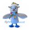 Seagull Mascot Costume with Floral Hat and Scarf