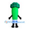 Broccoli Mascot Costume with Blue Checkered Shorts