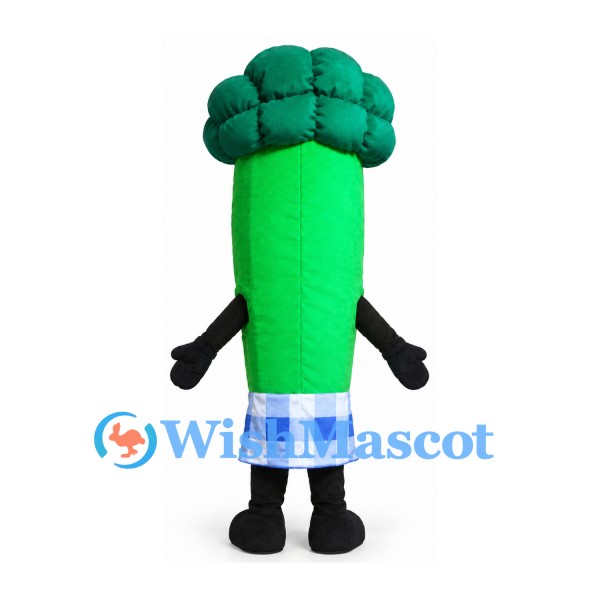 Broccoli Mascot Costume with Blue Checkered Shorts