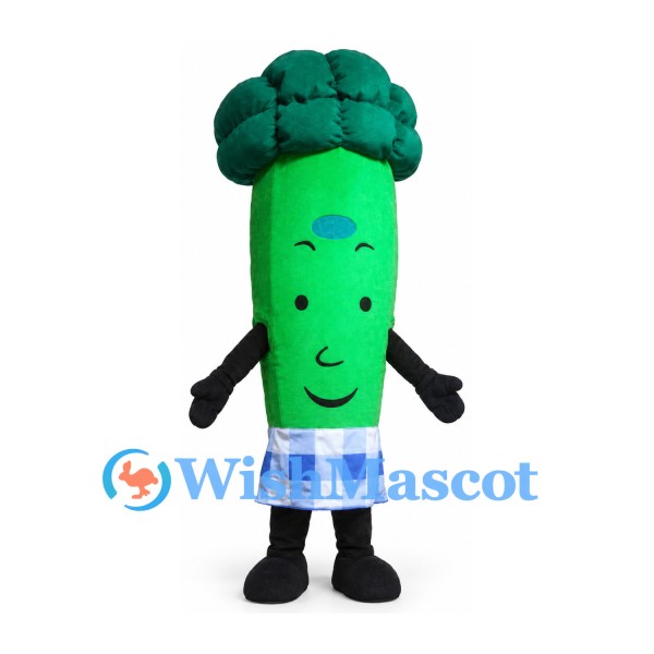 Broccoli Mascot Costume with Blue Checkered Shorts