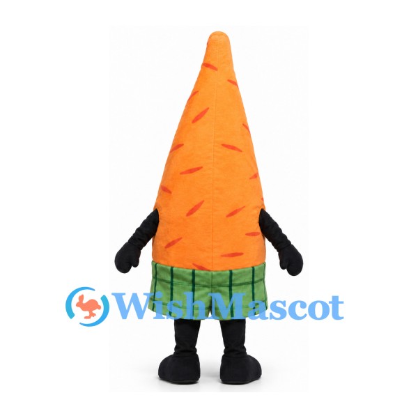 Carrot Mascot Costume with Green Checkered Shorts